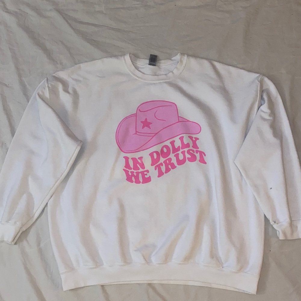 In Dolly We Trust Pink Cowgirl Sweatshirt (3XL)